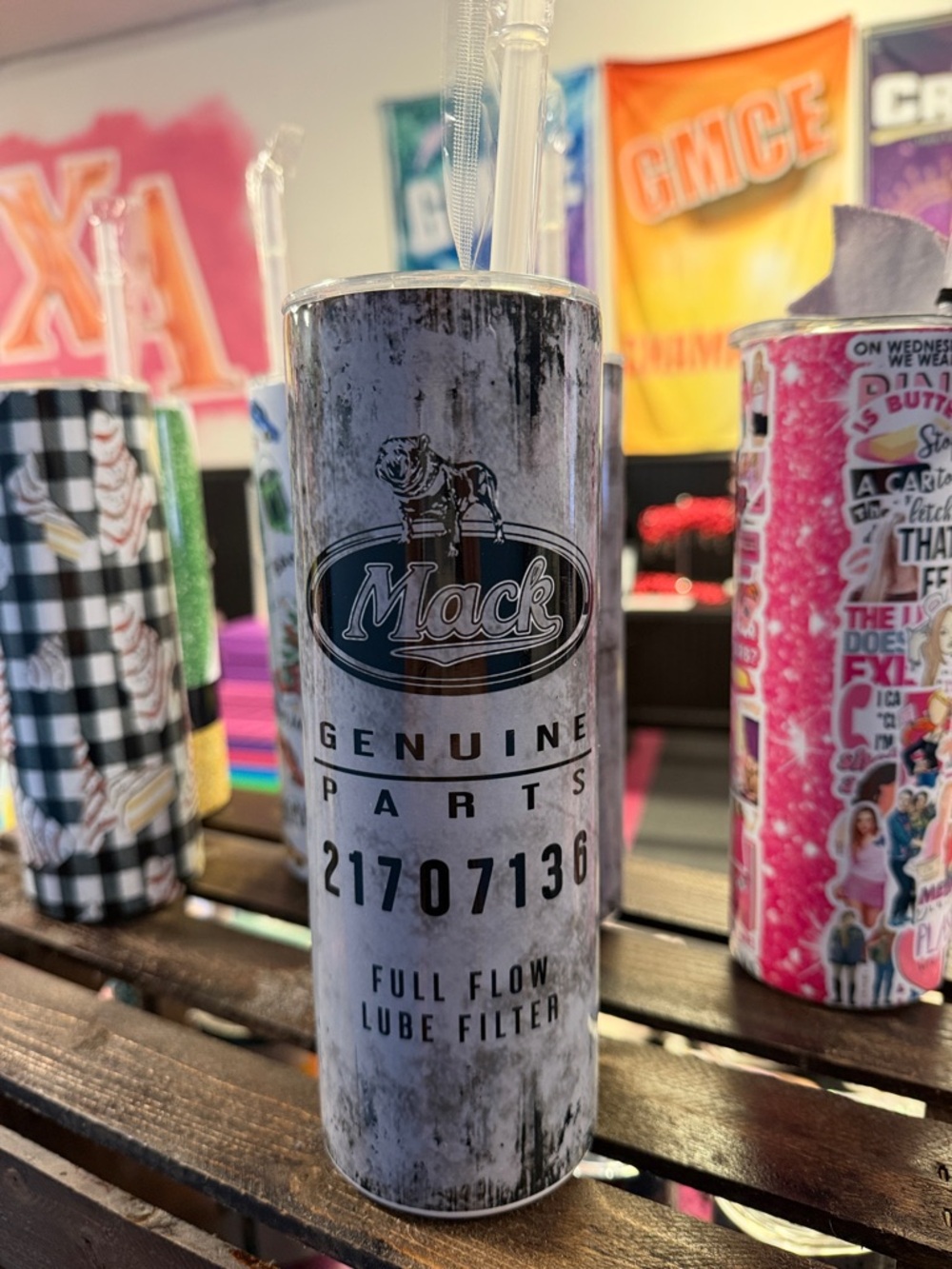 Mack Genuine Parts Stainless Steel Tumbler - Grey Distressed